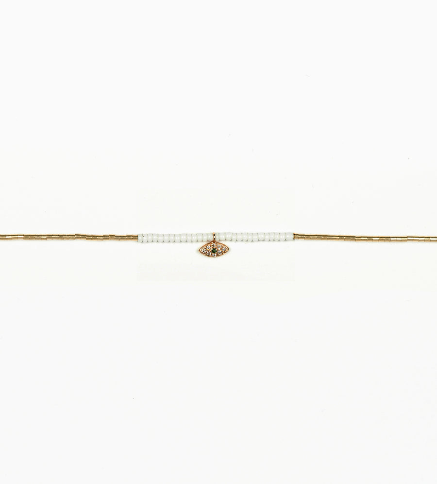 Drift 14K Pave Diamond Eye Bracelet