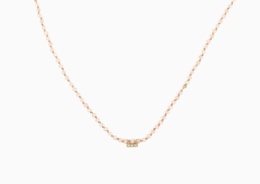 Drift 14K Pave Diamond Rectangle Knotted Necklace