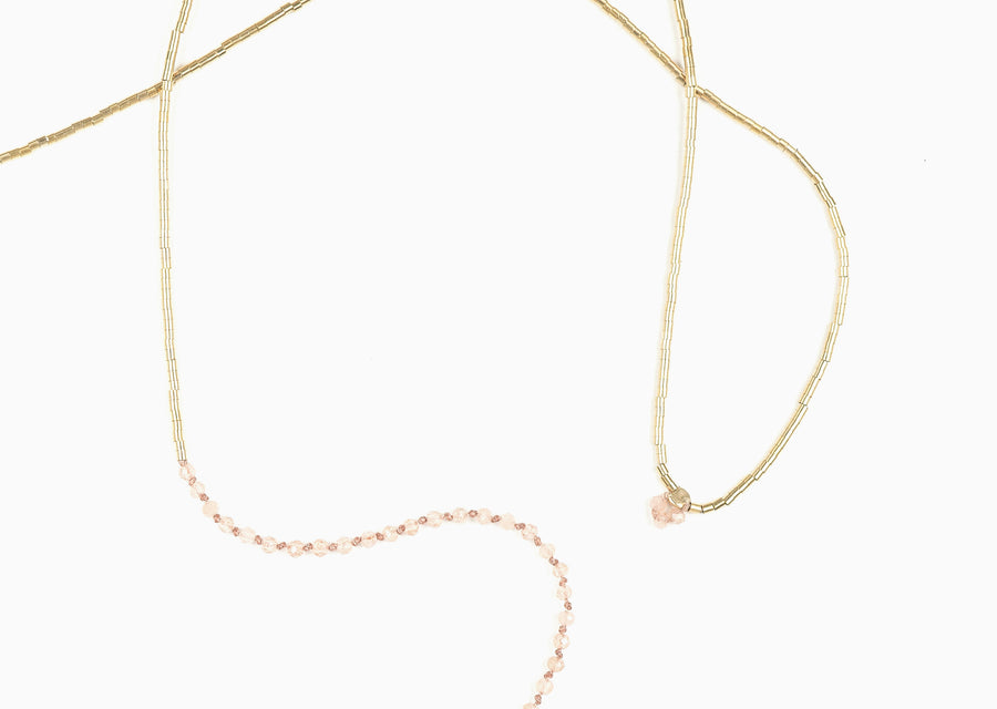 Drift 14K Pave Diamond Rectangle Knotted Necklace