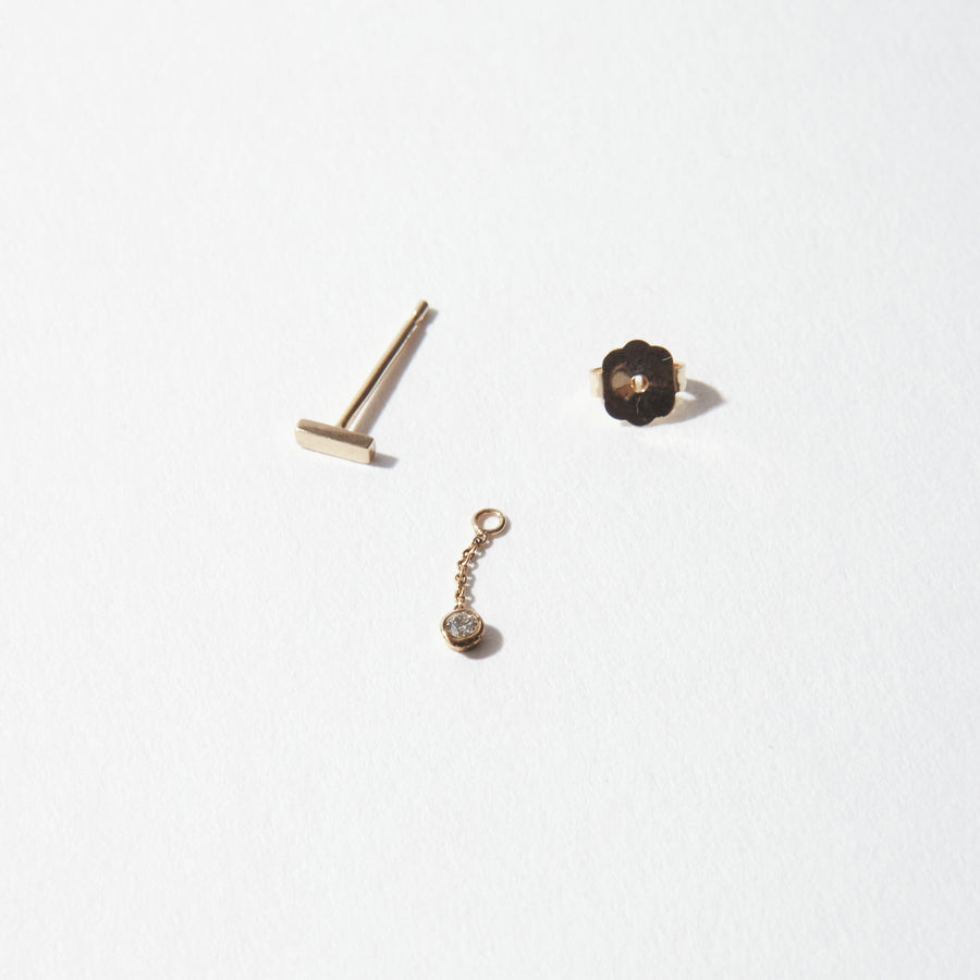 Drift 14K Combo Mixed Short Earring