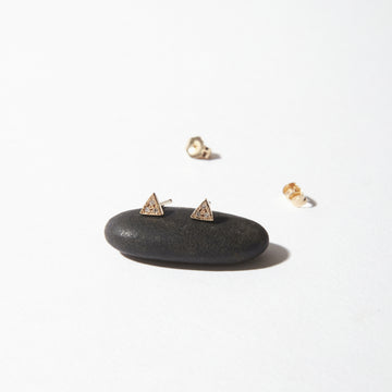 Drift 14K Pave Diamond Triangle Studs