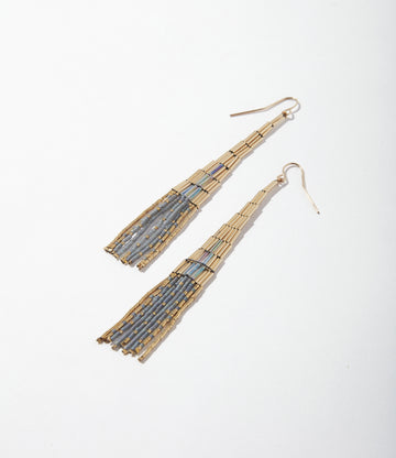 Storm Fringe Earrings in Fog