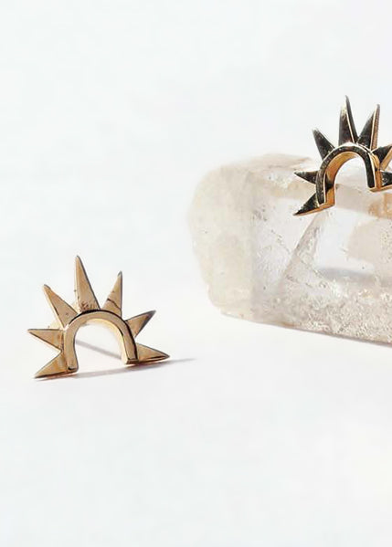 Sister Sun 14k Plain Stud Earrings