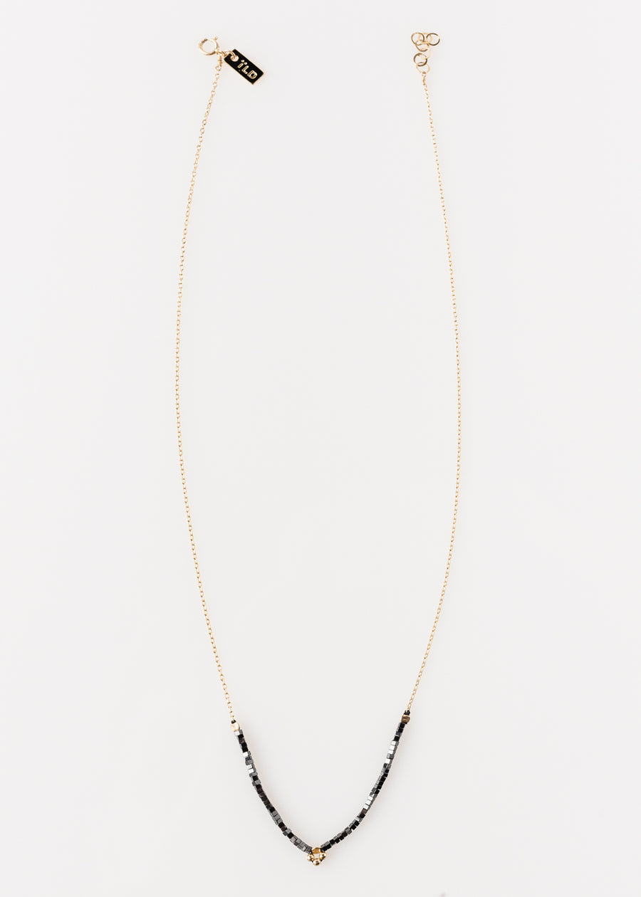 Eclipse Necklace Flower Hematite