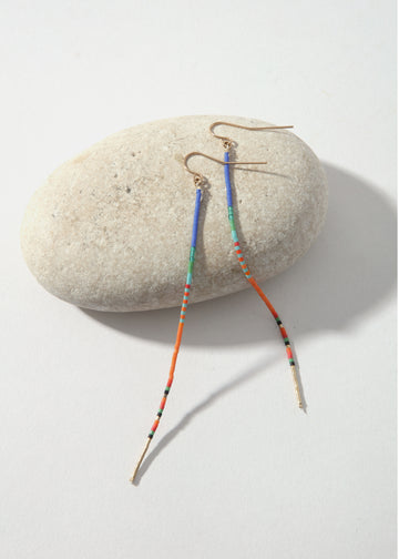 LaLoba Earrings - Multi Blue Long