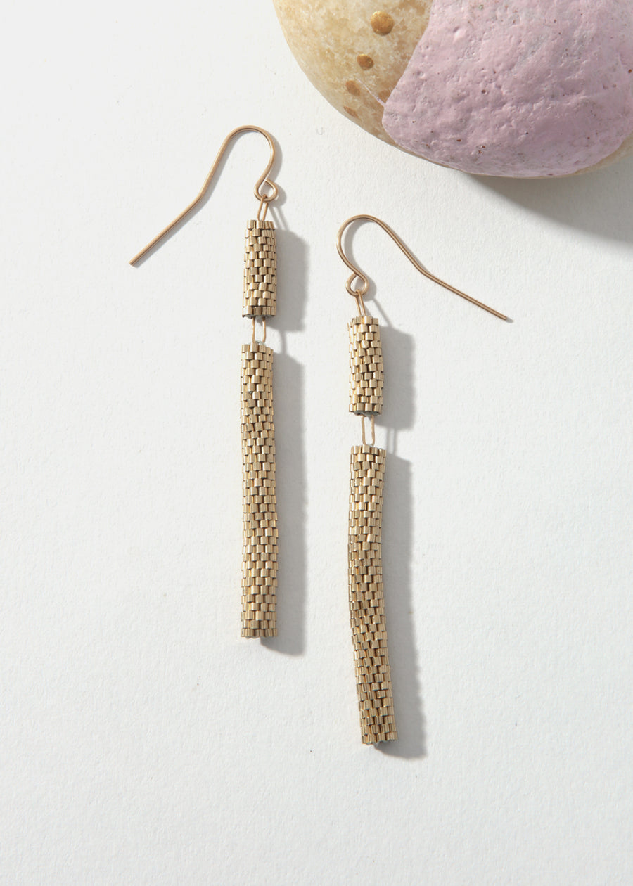 LaLoba Earrings -  Woven Tubes