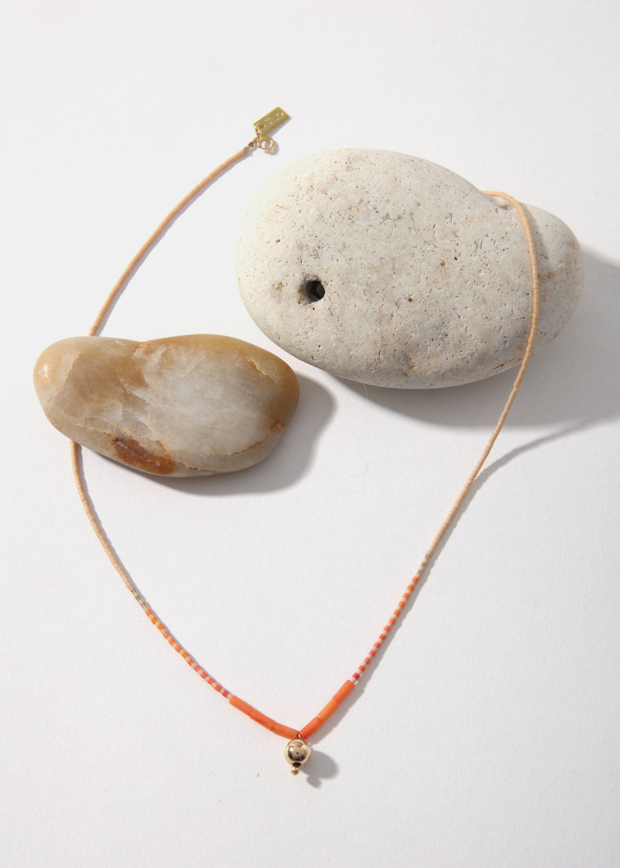 LaLoba Necklace - Half Coral with Single Drop