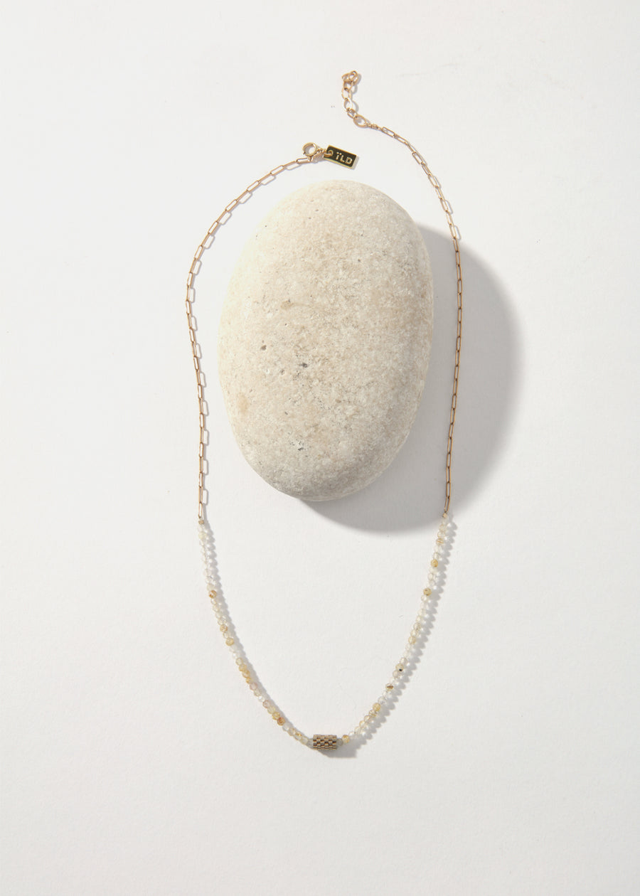 LaLoba Necklace - Woven Tube on Quartz