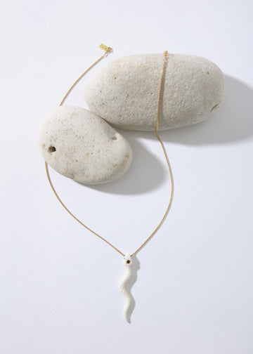 LaLoba Necklace - Snake with Garnet on Chain