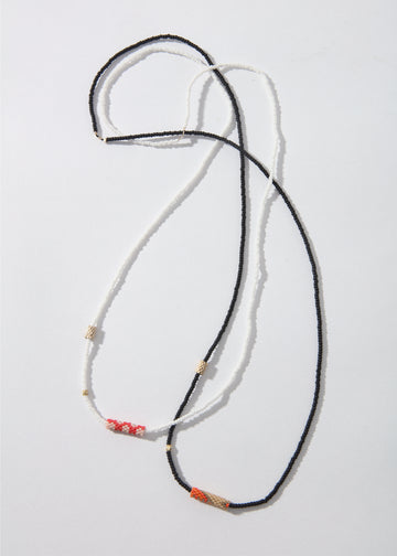 LaLoba Necklace -White with Color Bead