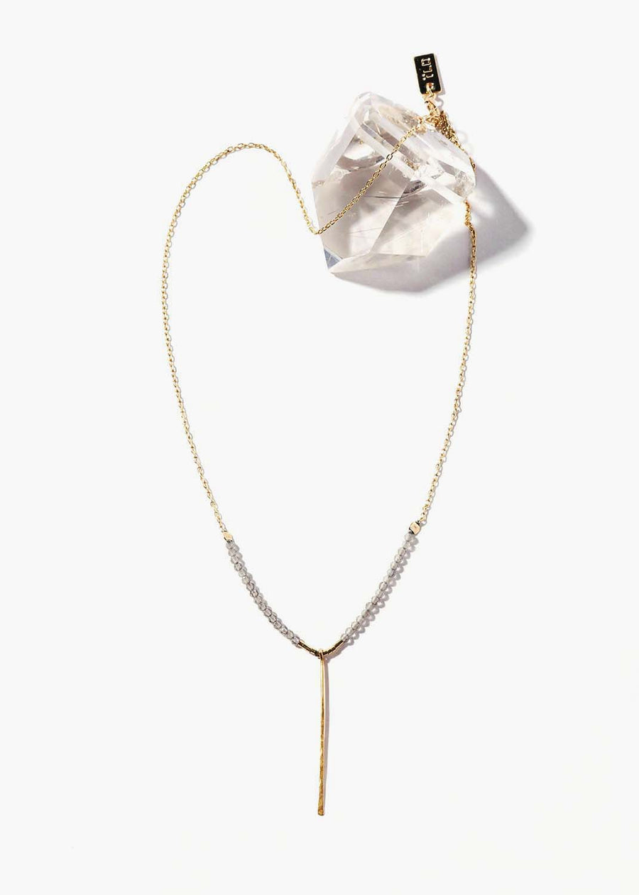 Sister Sun Pin Grey Moonstone Necklace