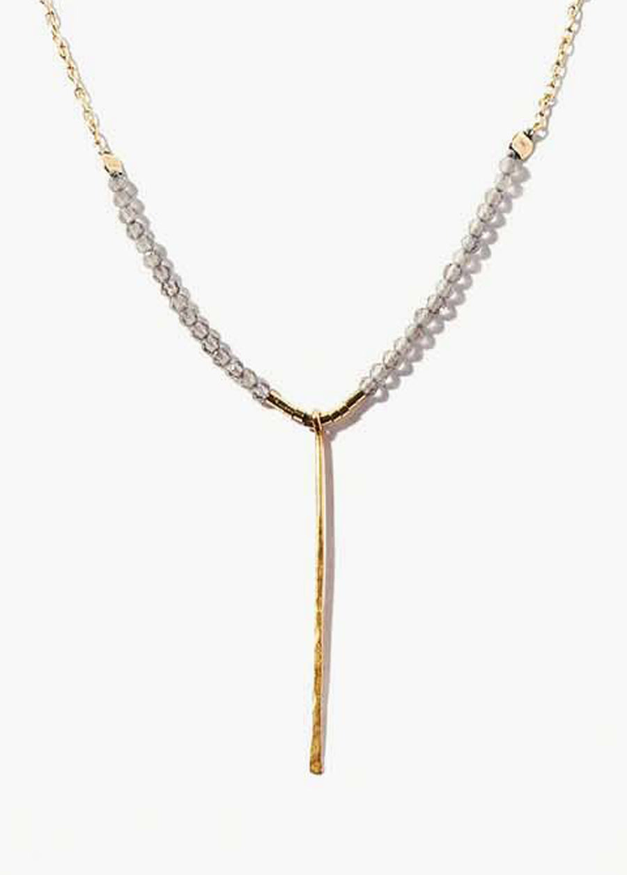 Sister Sun Pin Grey Moonstone Necklace