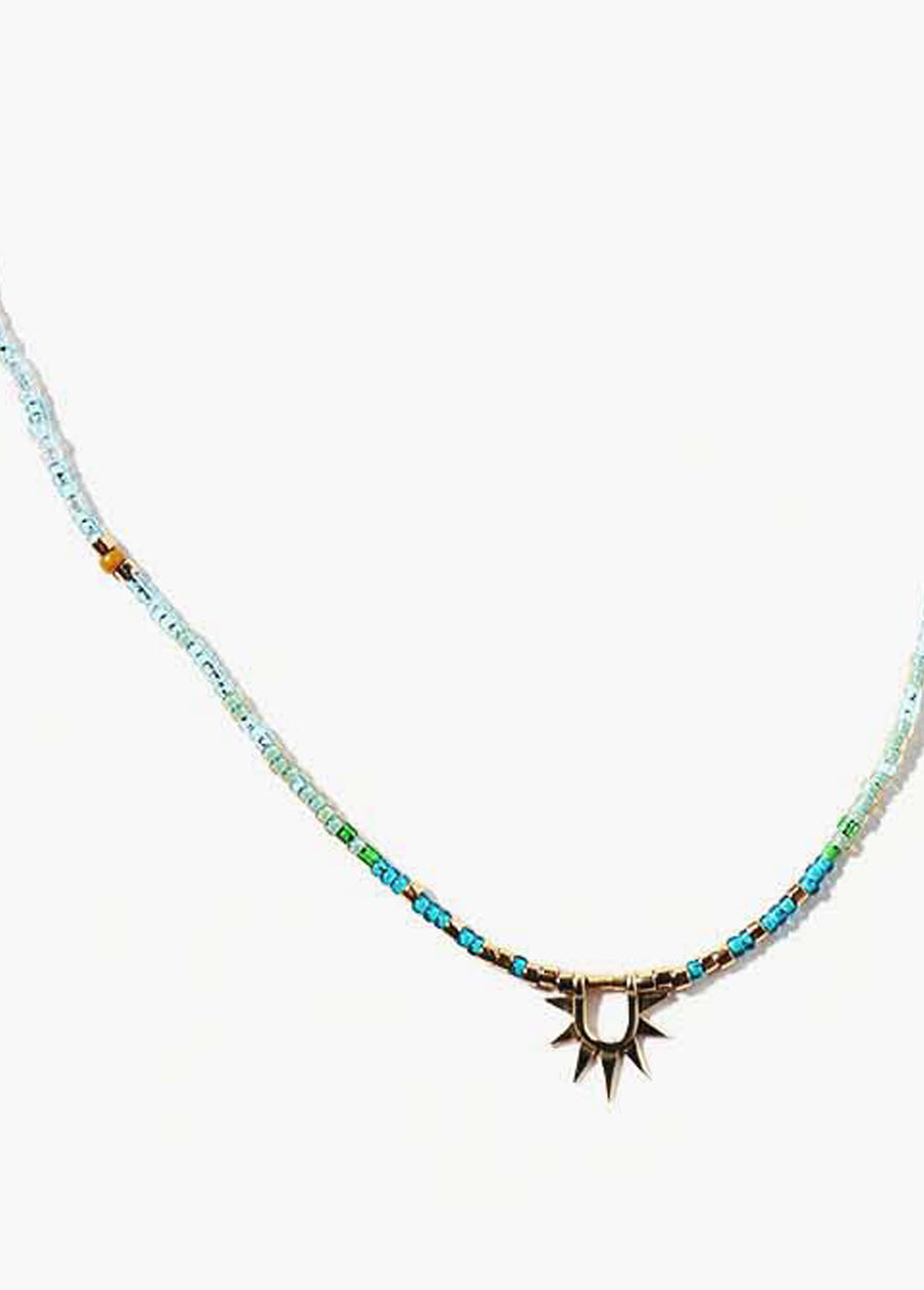 Sister Sun Rays Long Blue Necklace
