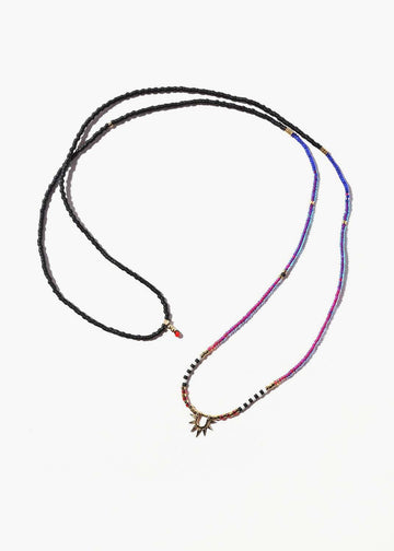 Sister Sun Rays Long Violet Necklace