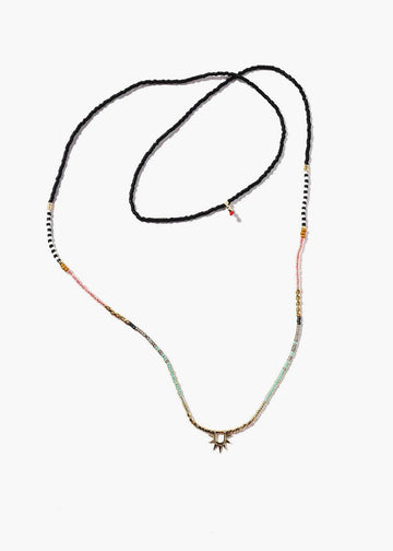 Sister Sun Rays Long Pink Necklace