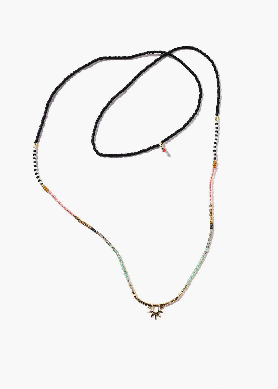 Sister Sun Rays Long Pink Necklace