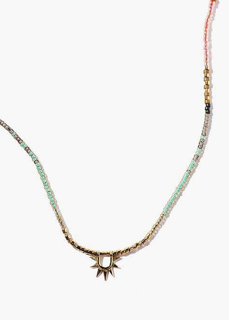 Sister Sun Rays Long Pink Necklace