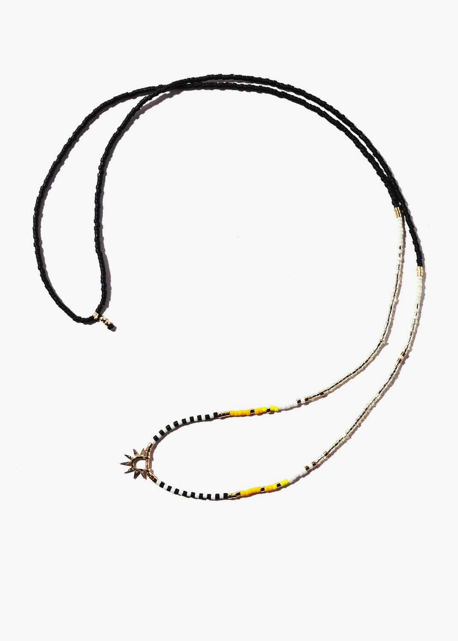 Sister Sun Rays Long Yellow Necklace