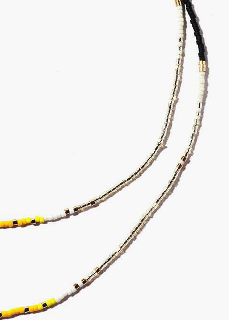 Sister Sun Rays Long Yellow Necklace