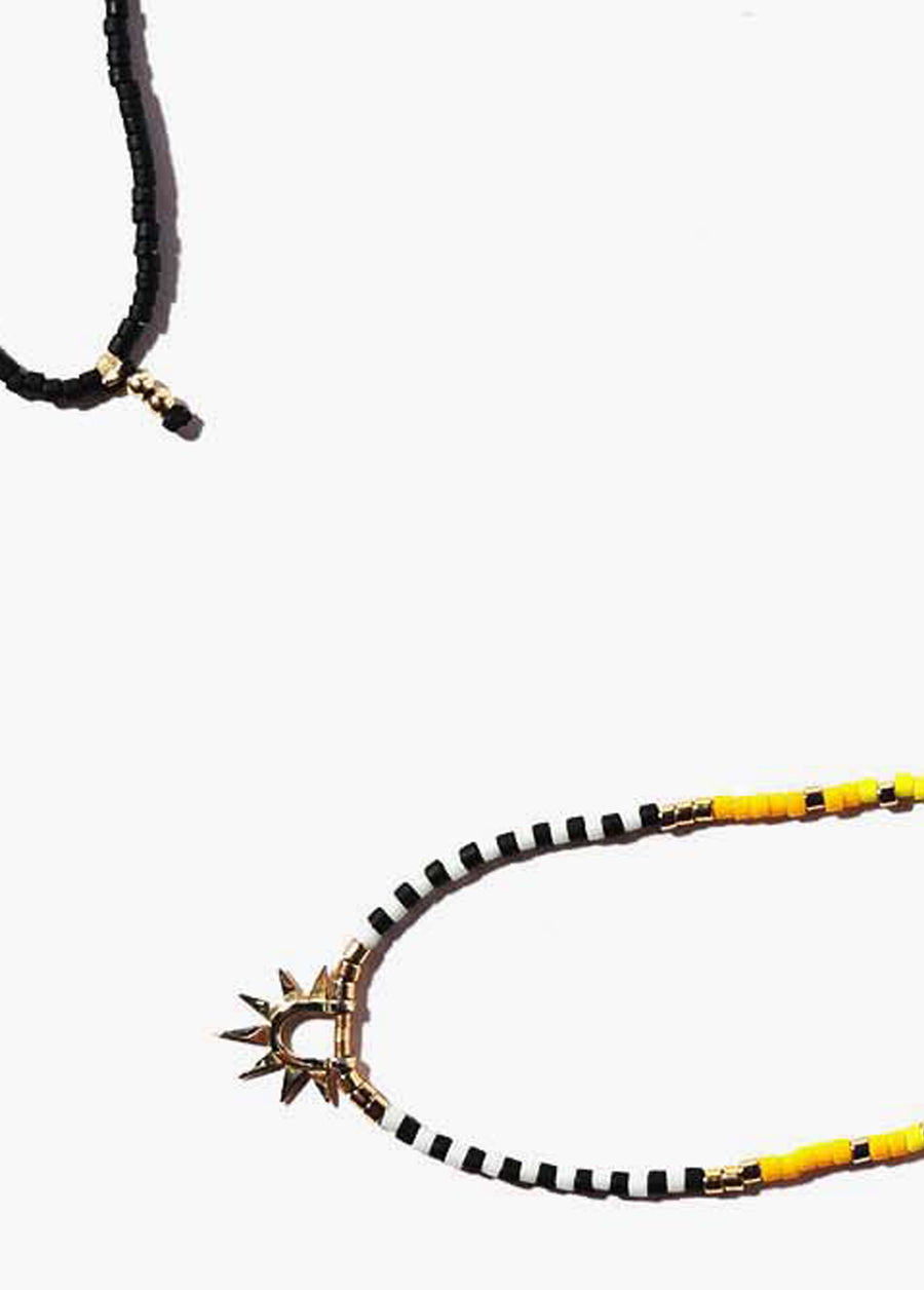 Sister Sun Rays Long Yellow Necklace