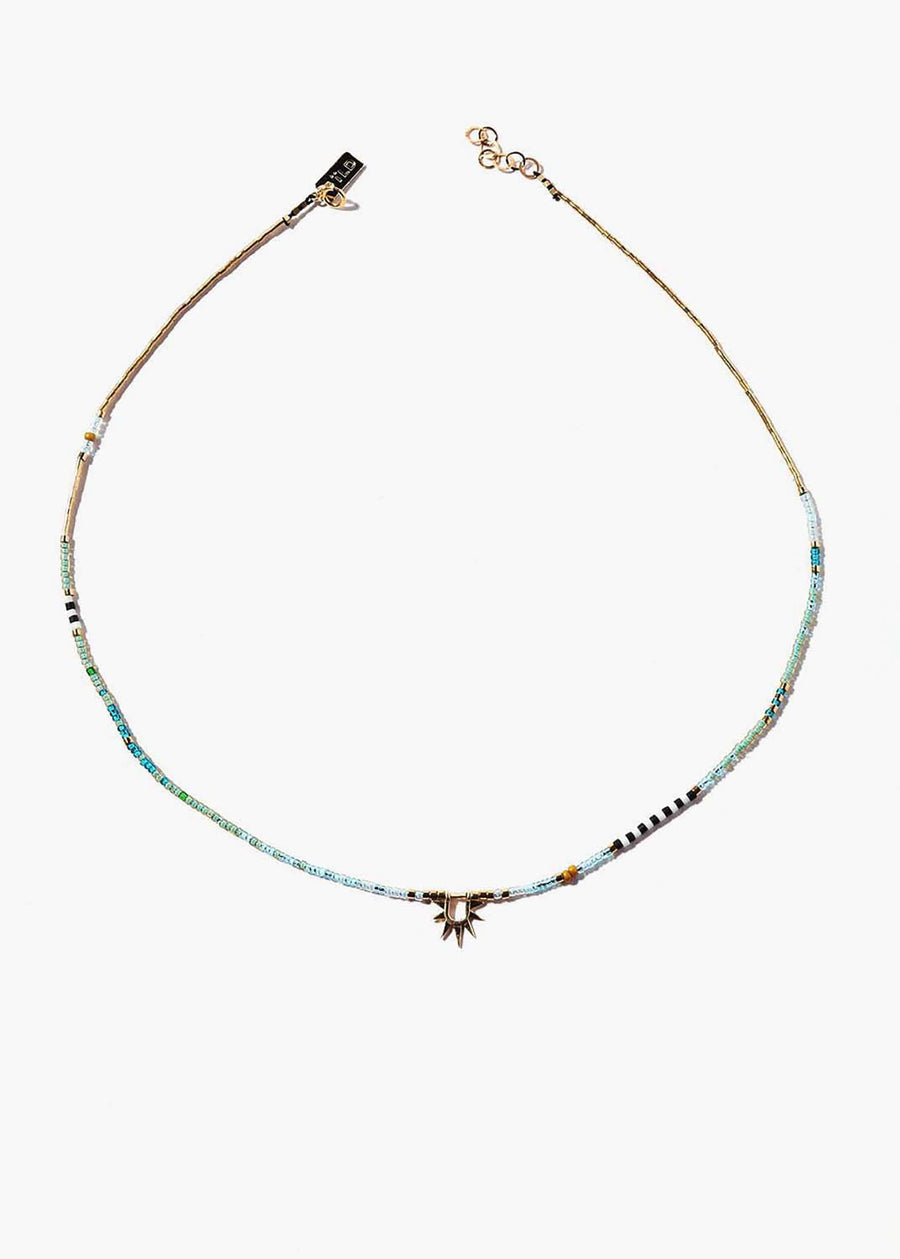 Sister Sun Rays Short Blue Necklace