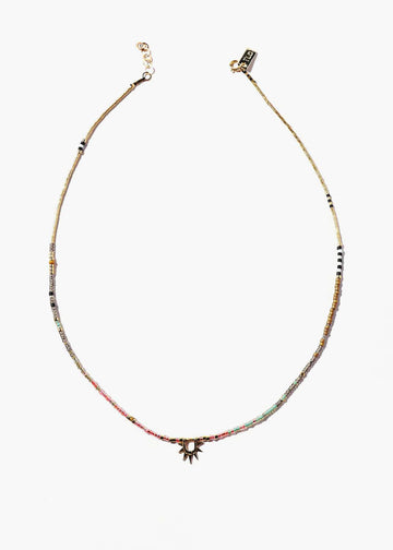 Sister Sun Rays Short Pink Necklace