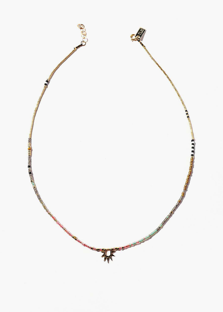 Sister Sun Rays Short Pink Necklace