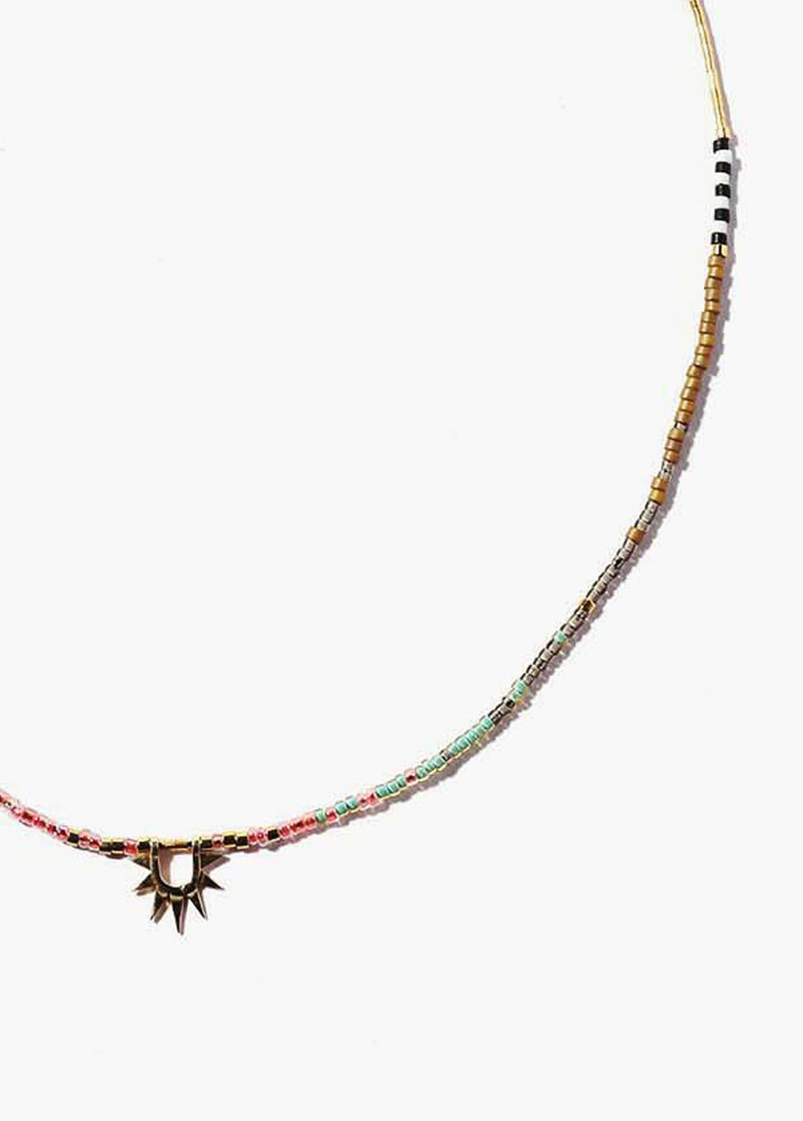 Sister Sun Rays Short Pink Necklace
