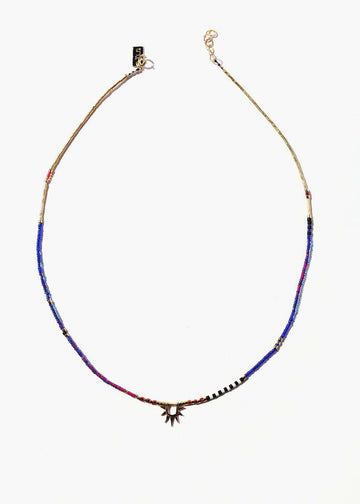 Sister Sun Rays Short Violet Necklace