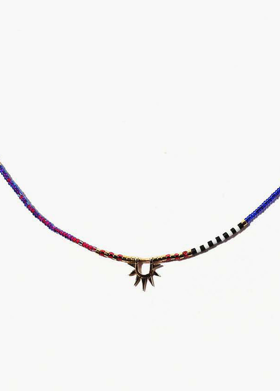 Sister Sun Rays Short Violet Necklace