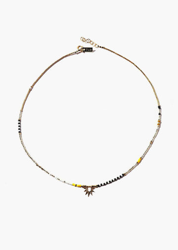 Sister Sun Rays Short Yellow Necklace