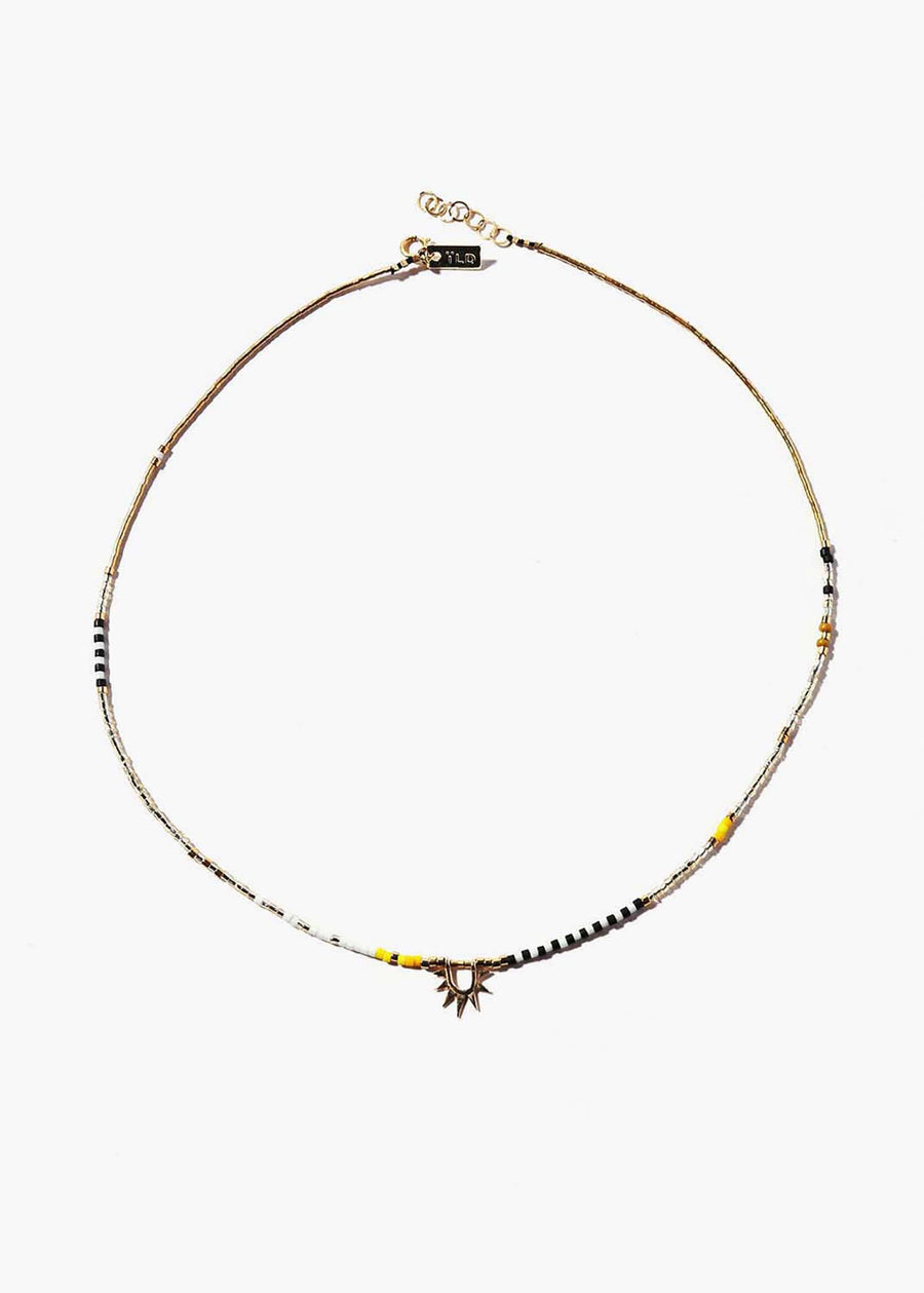 Sister Sun Rays Short Yellow Necklace