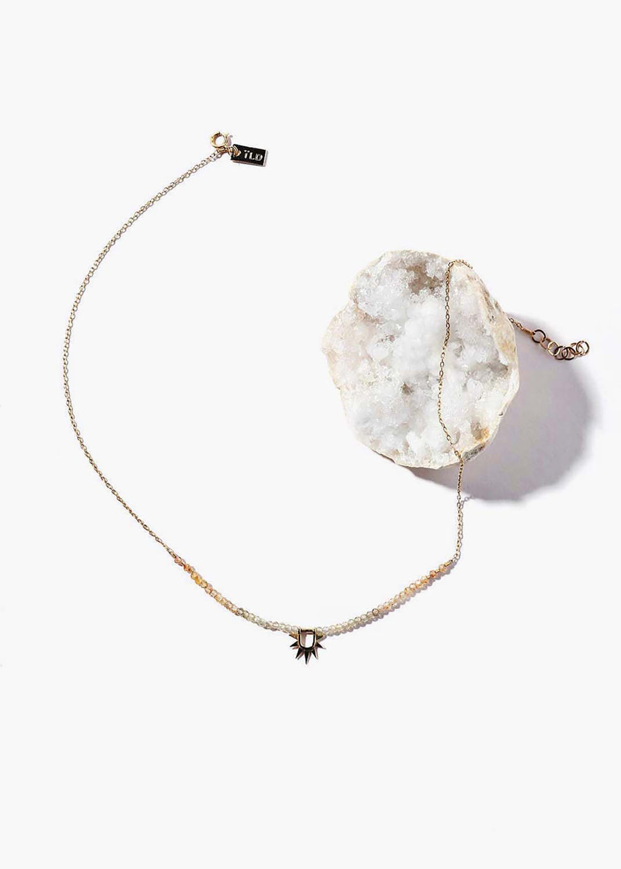 Sister Sun Rays Short Half Zircon Necklace