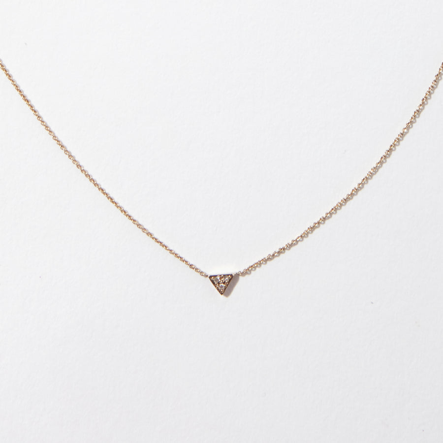 Drift 14K Pave Diamond Triangle Necklace