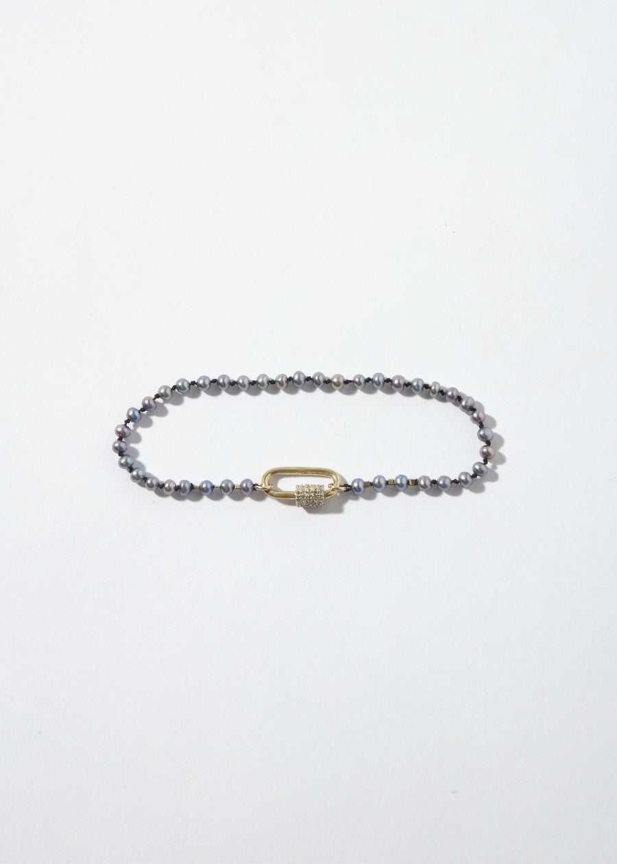 ÖNA Bracelet - Dark Pearl with Paperclip
