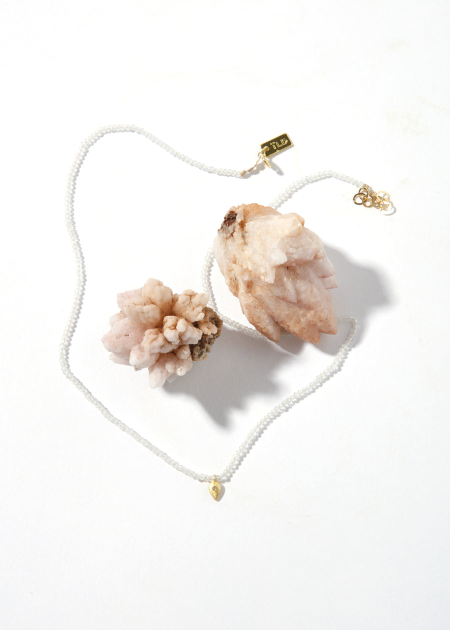 ÖNA Necklace - White Topaz with Charm