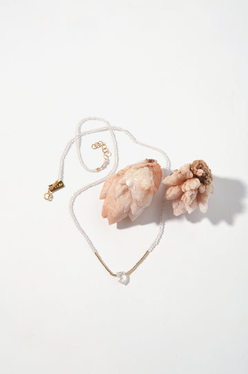 ÖNA Necklace - White Topaz with Morganite