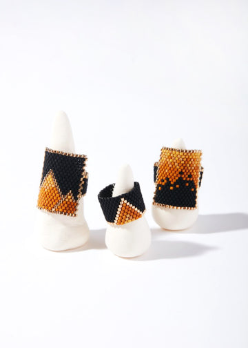 Dune Woven Rings - Dark