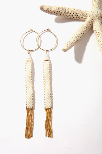 Queen & Tulip Fringe Bone Earrings