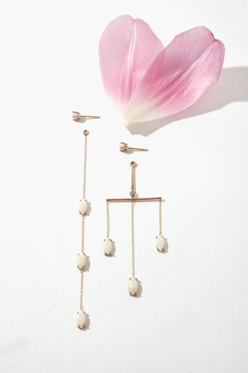 Queen & Tulip 14k Opal Earrings
