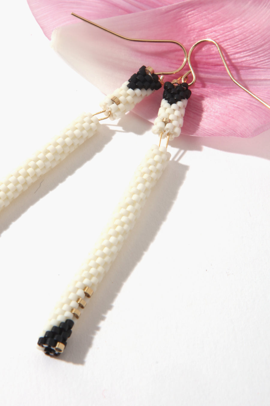 Queen & Tulip Tubes in Black and White Earrings