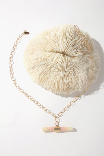 Queen & Tulip Beaded Bar Necklace