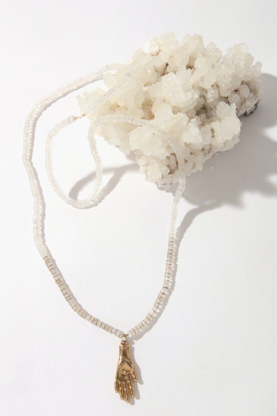 Queen & Tulip Giving Hand on Moonstone Necklace