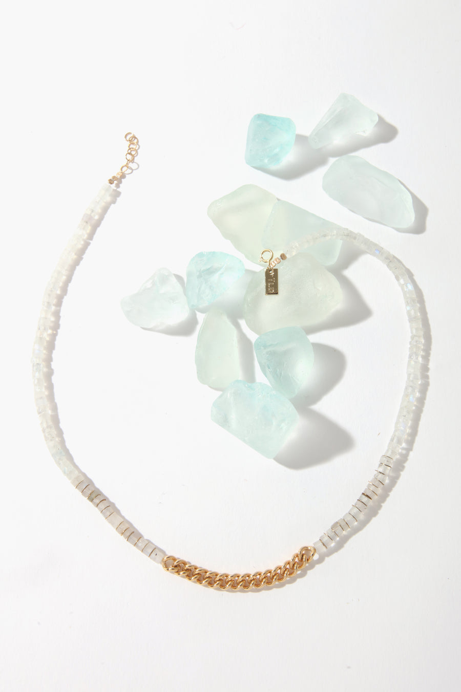 Queen & Tulip Chain Moonstone Short Necklace