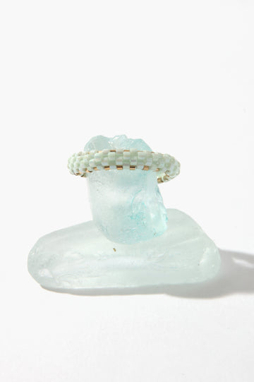 Queen & Tulip Band Ring - Sea Foam