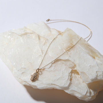Sagrado Necklace with 14k Pave Diamond Hamsa