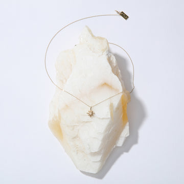 Sagrado Necklace - Pave Diamond Star with Moonstone