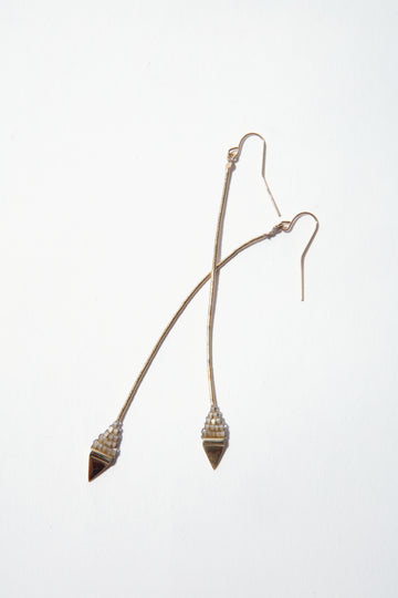 Serpent Leaf Long Earrings